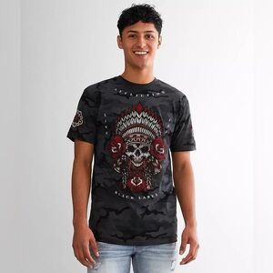 Affliction Thunder Sky T-Shirt in Black Camo Sz L Men’s
(Abr A-1)